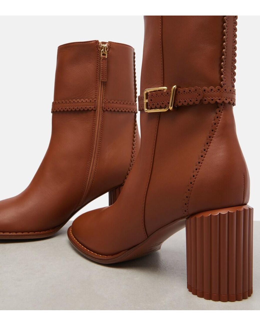 Zimmermann Brown Eddie 70 Leather Ankle Boots