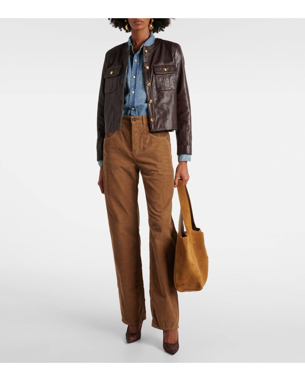 Nili Lotan Kitra Leather Jacket in Brown Lyst UK