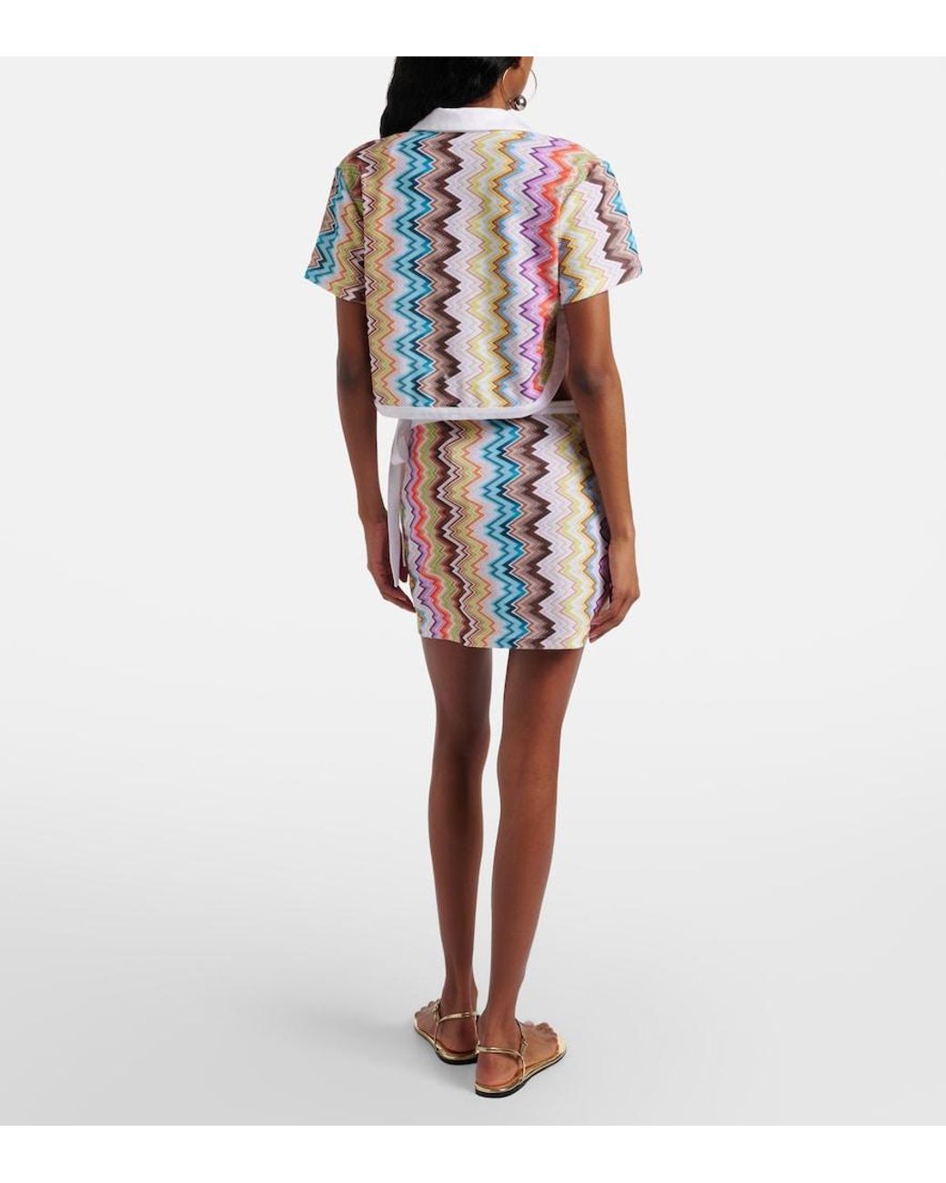Missoni White Zigzag Wrap Skirt