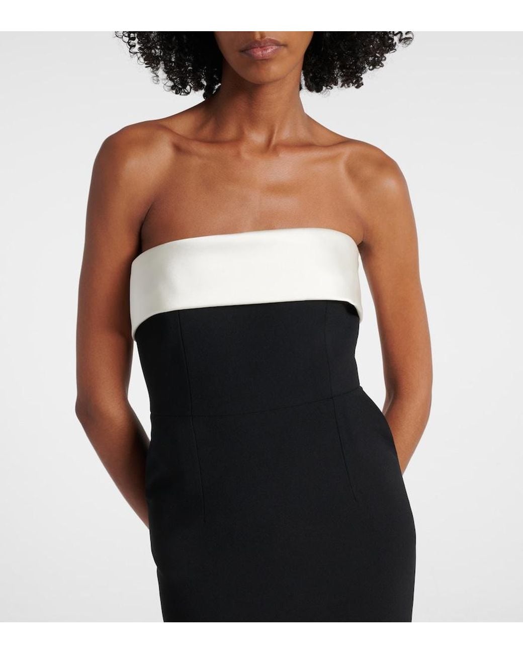 The New Arrivals Ilkyaz Ozel Black Rhea Strapless Gown