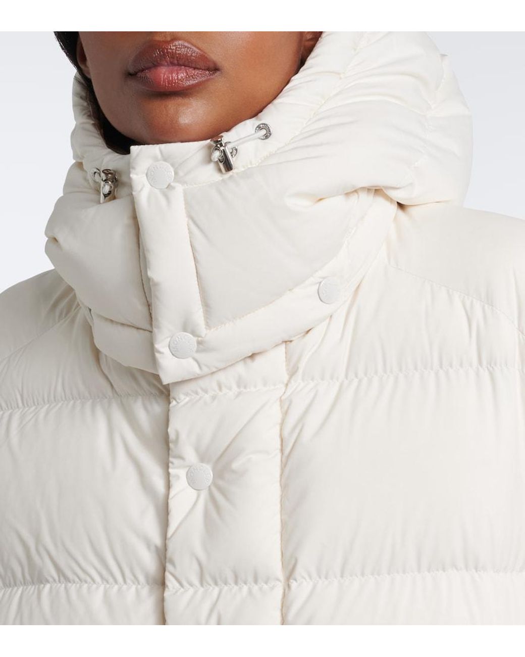 Moncler Natural Maya 70 Hooded Down Jacket