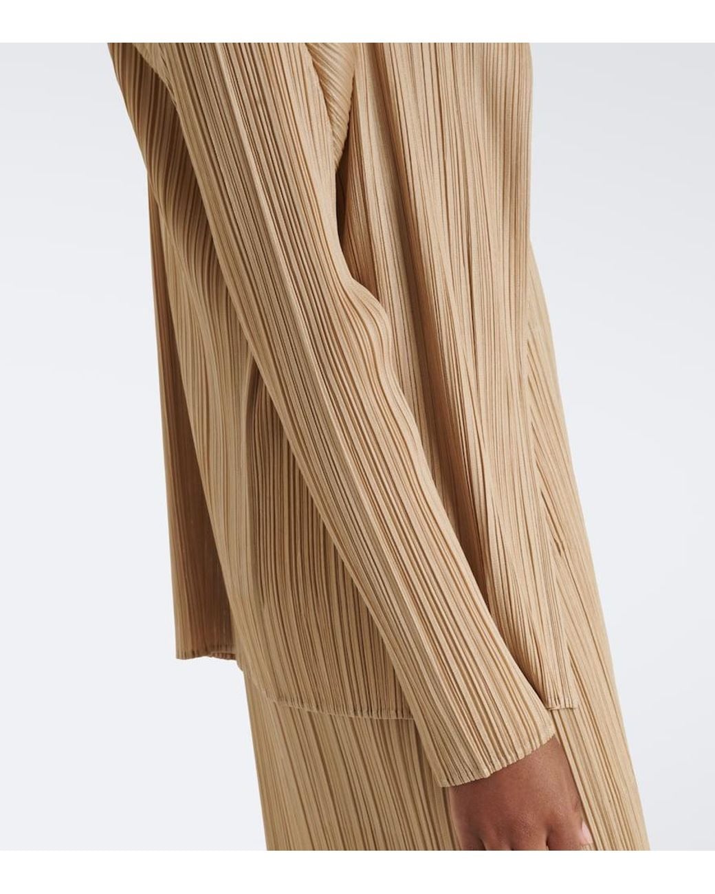 Pleats Please Issey Miyake Natural Monthly Colors: October Pleated Cardigan