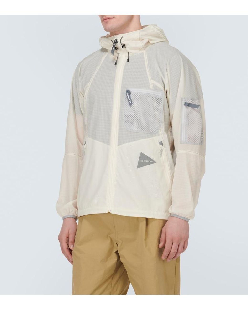 And Wander White Ripstop Jacket for men