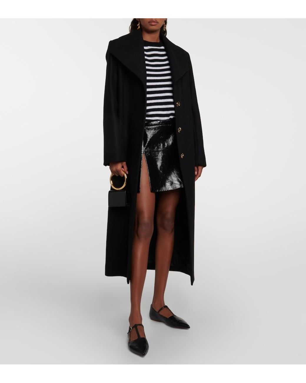 Patou Black Long Tailored Coat