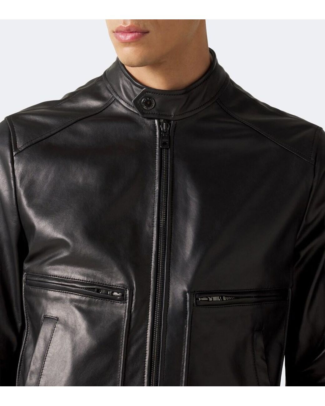 Dolce & Gabbana Black Leather Jacket for men
