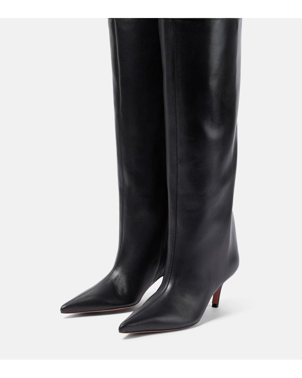 AMINA MUADDI Black Fiona 60 Leather Over-The-Knee Boots
