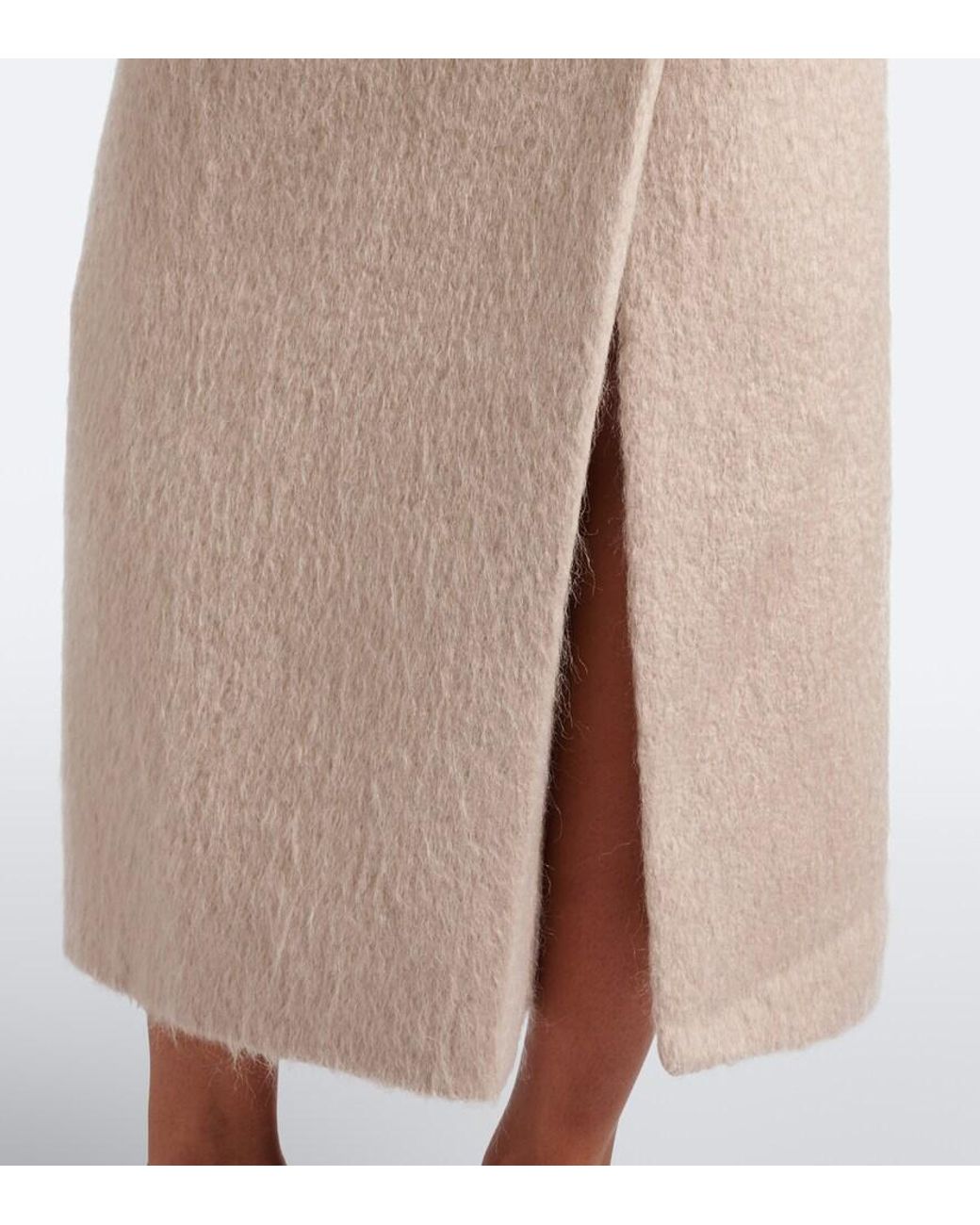 Magda Butrym Natural Mohair And Wool-Blend Midi Skirt