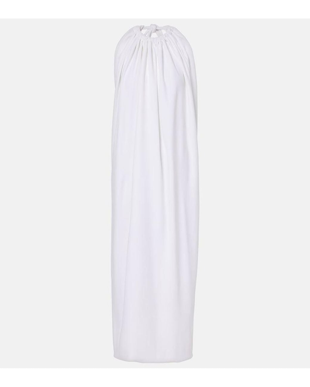 Sportmax White Alceste Draped Halterneck Maxi Dress