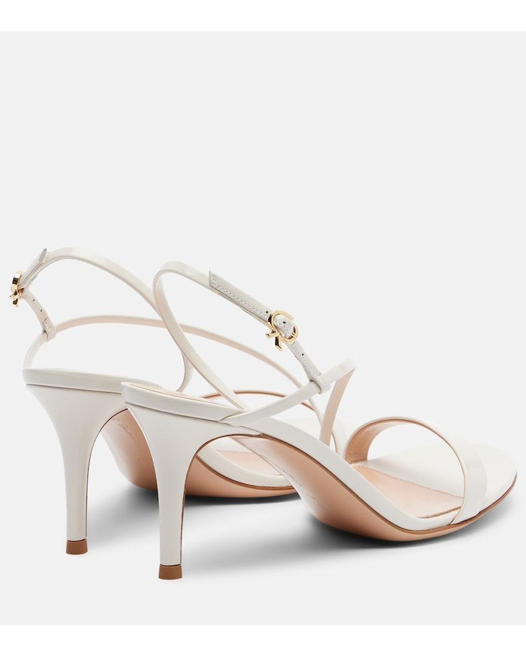 Gianvito Rossi Natural Manhattan Patent Leather Sandals