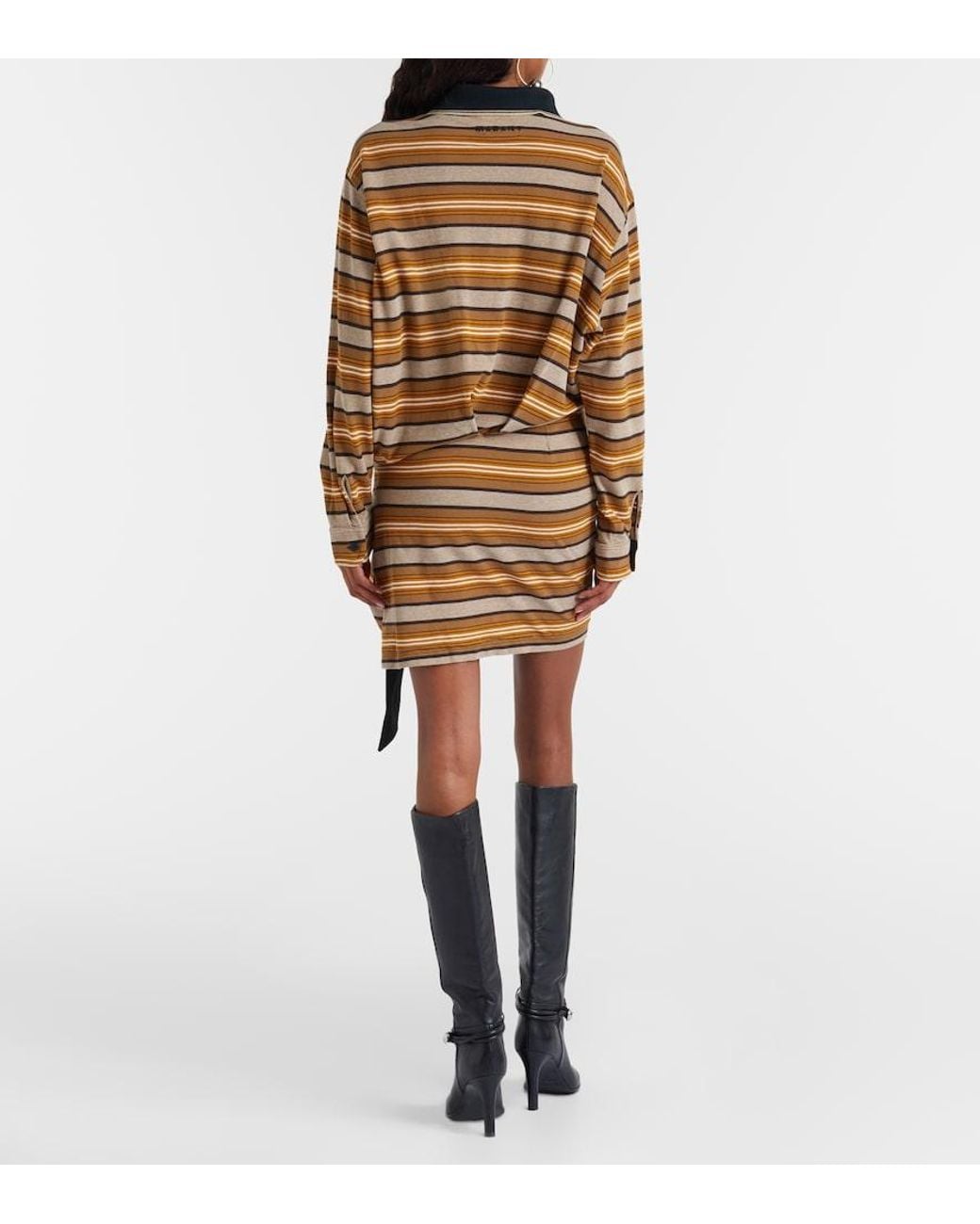 Isabel Marant Multicolor Isea Striped Cotton Pique Polo Dress