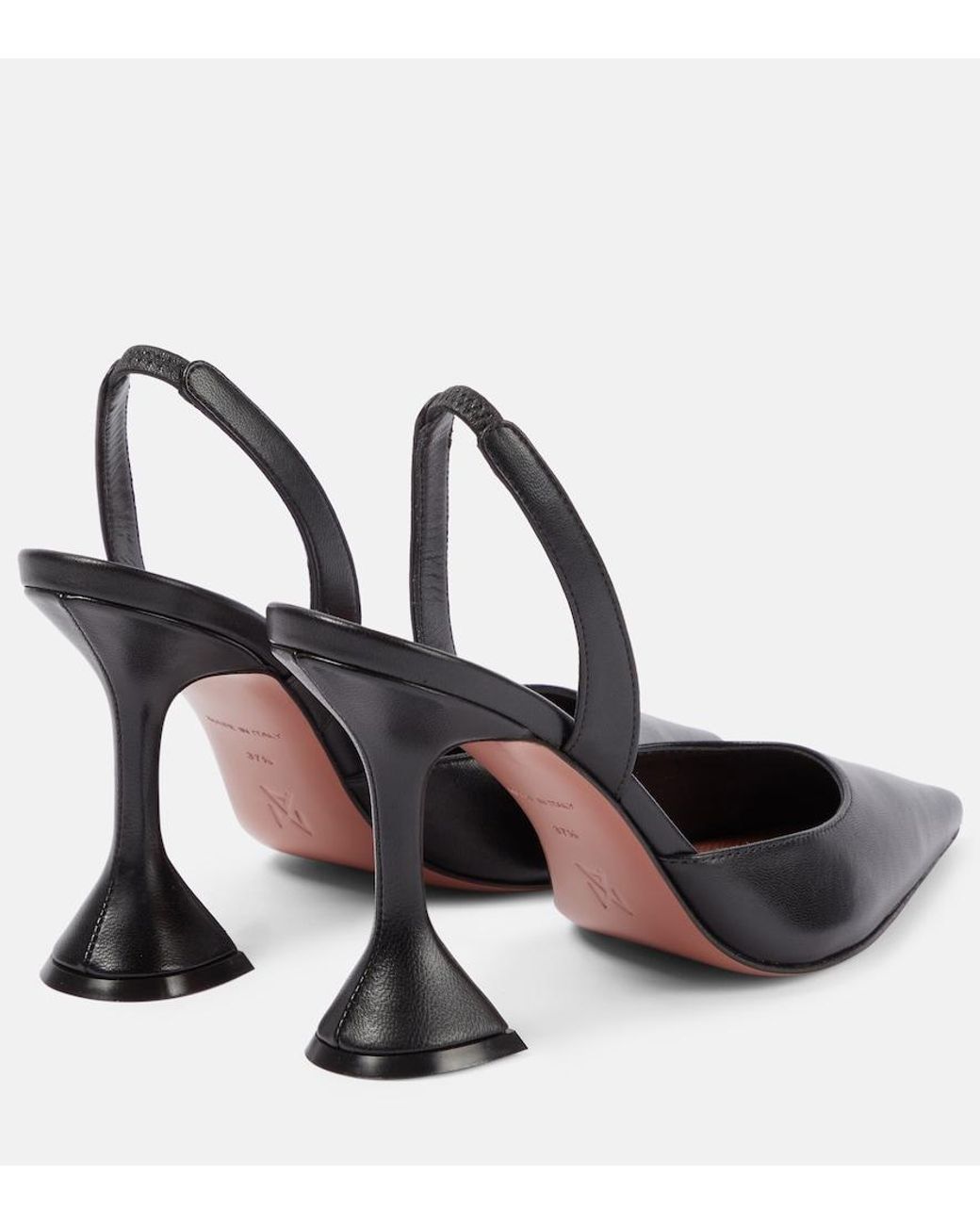 AMINA MUADDI Black Holli Leather Slingback Pumps