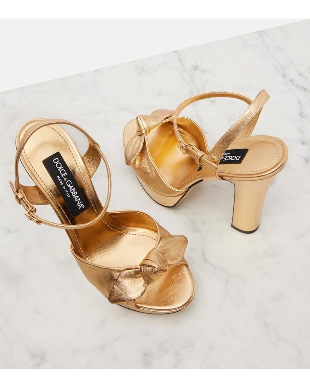 Dolce & Gabbana Metallic Platform Sandals