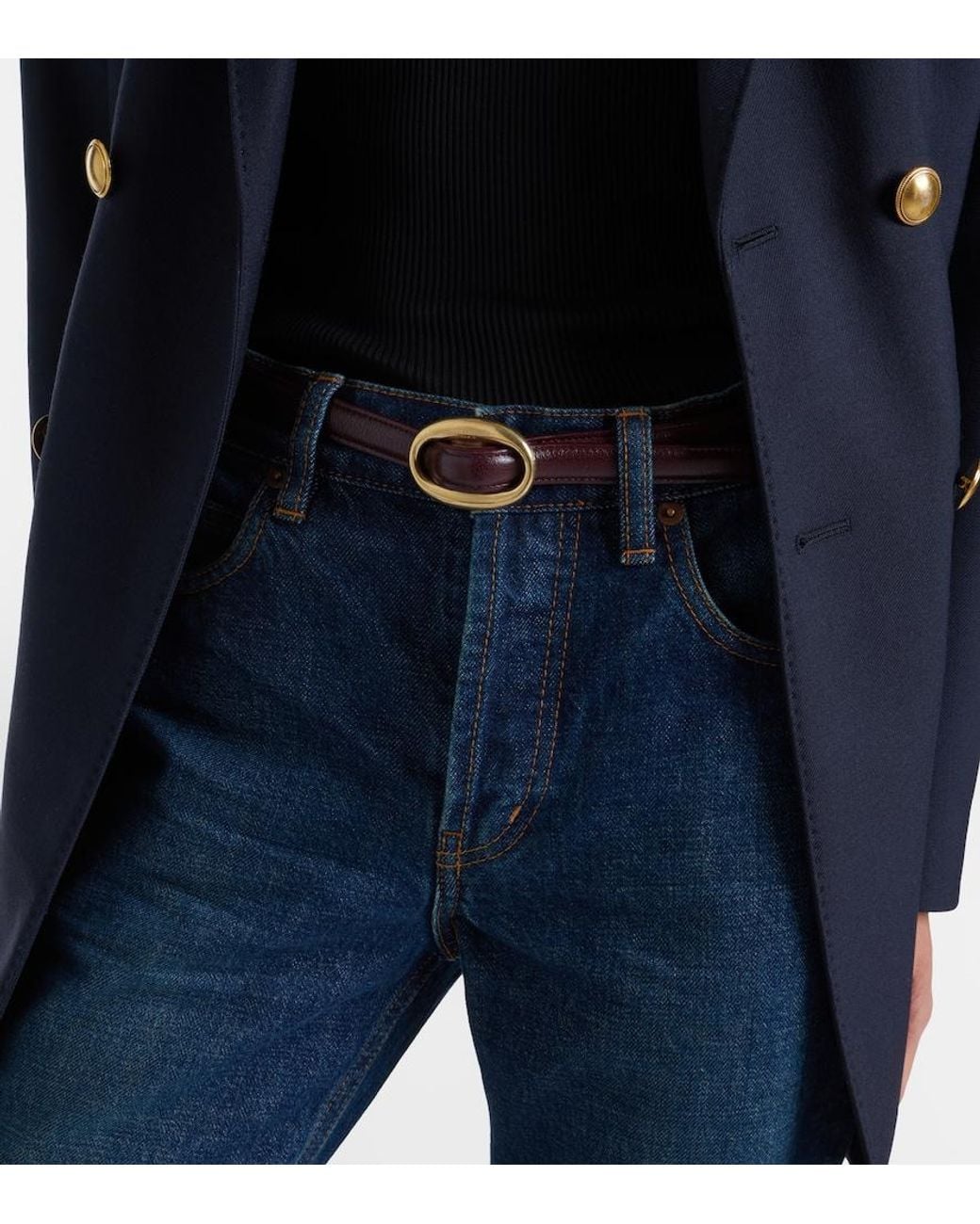 Saint Laurent Brown Leather Belt