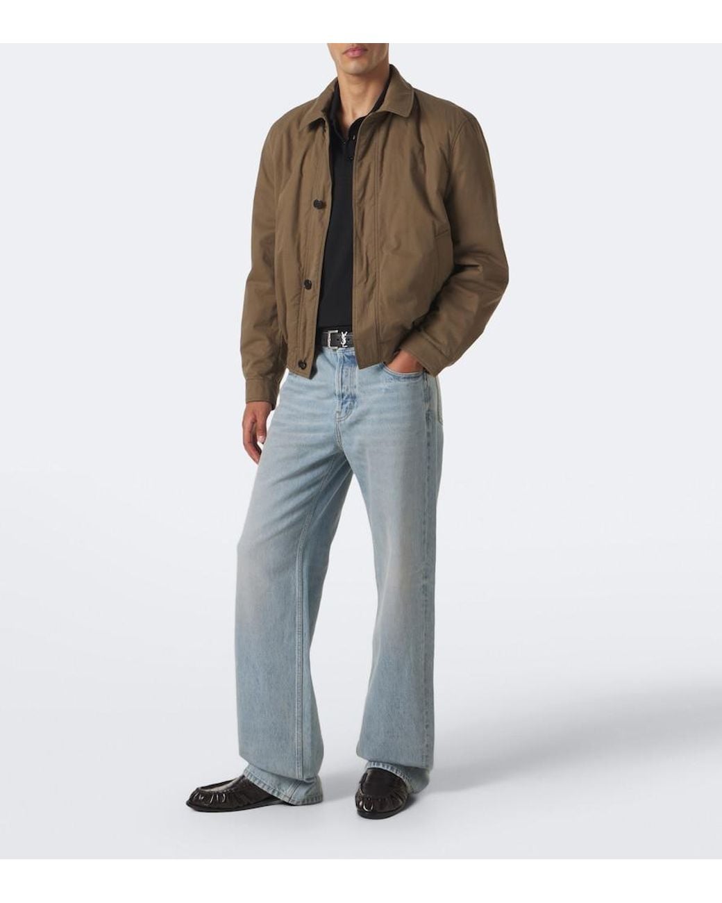 Saint Laurent Brown Le Loafer Eel Leather Mules for men