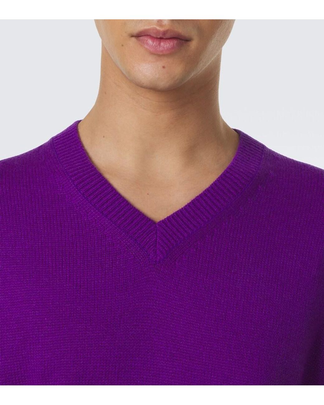 Auralee Purple Cashmere Sweater for men
