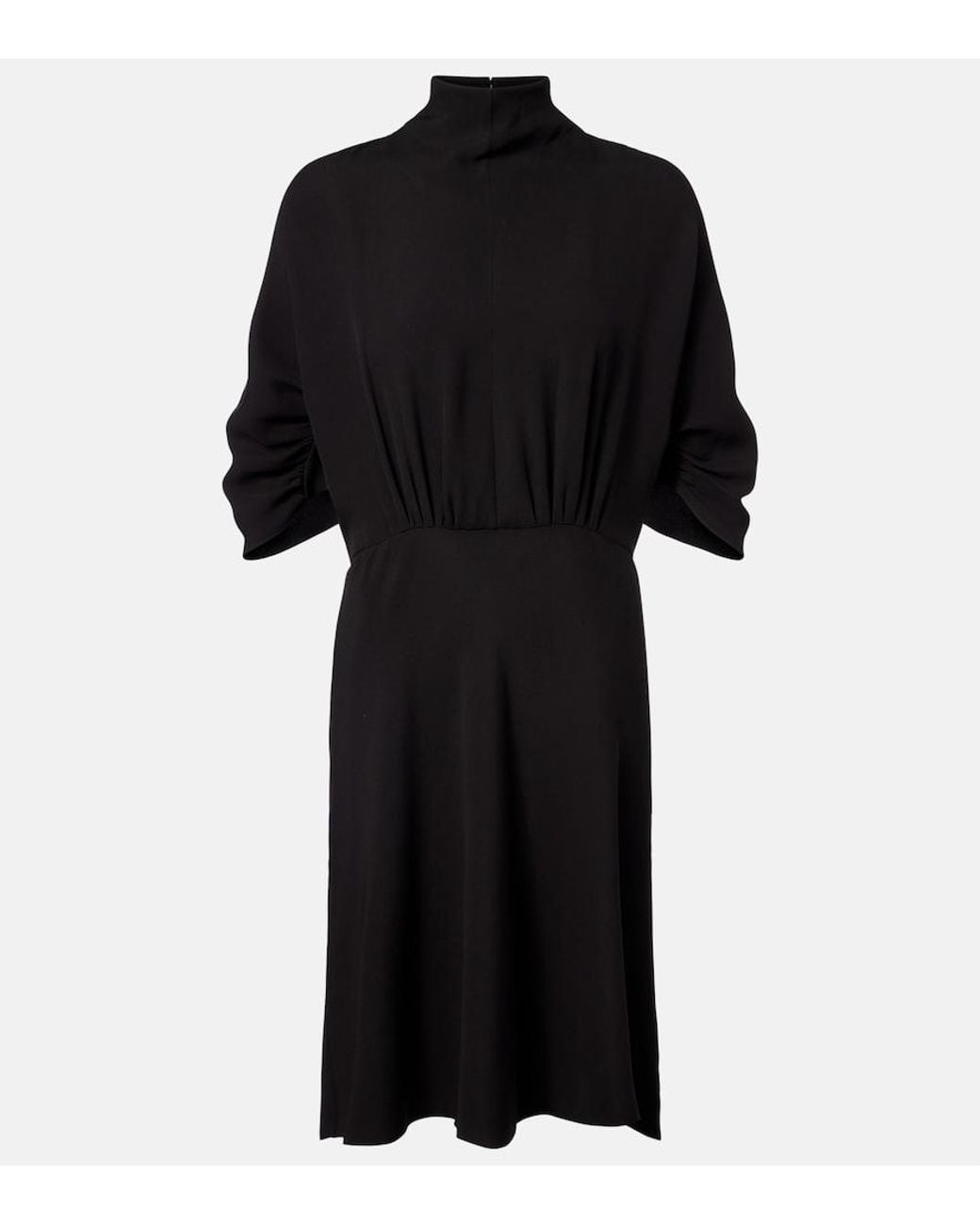 The Row Black Emmeline Silk Crepe Cady Midi Dress