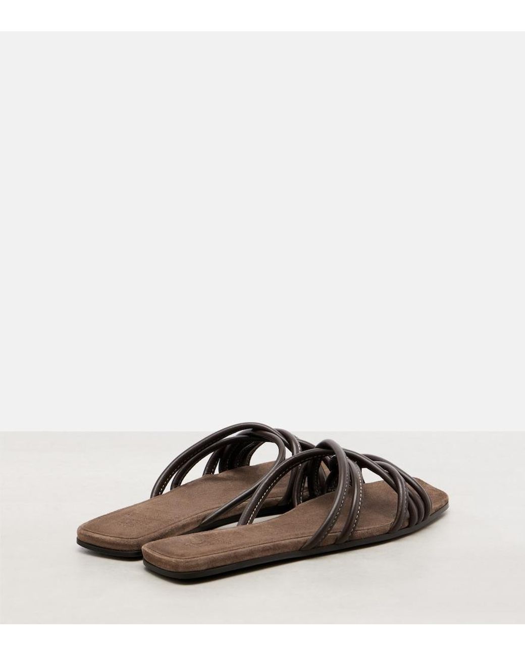 Brunello Cucinelli Brown Leather Slides