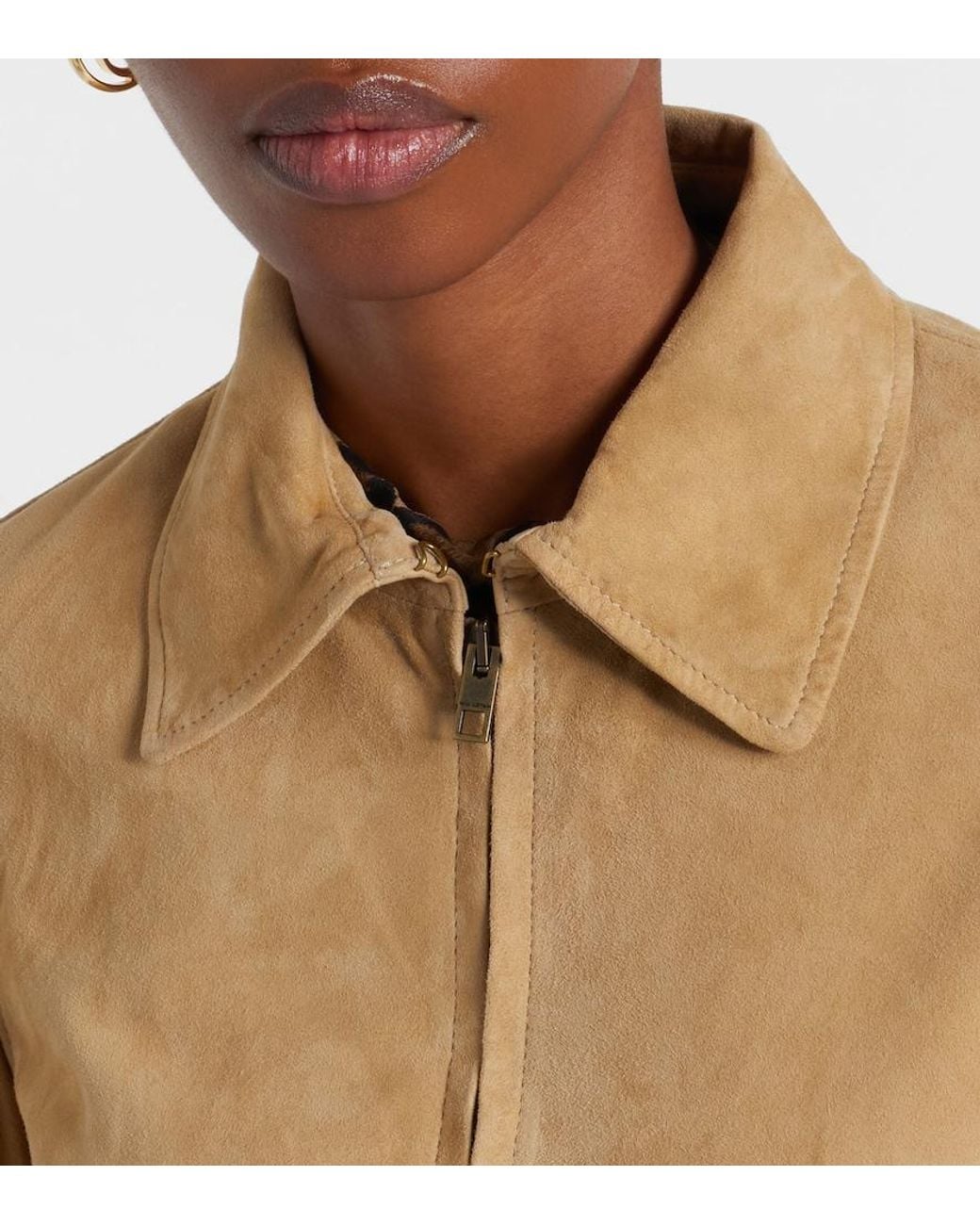 Nili Lotan Natural Beauvais Suede Jacket