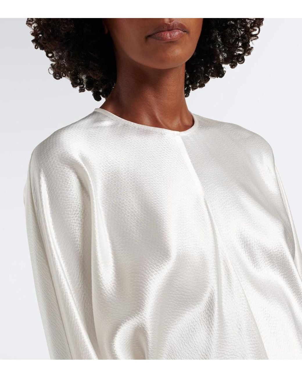 FFORME White Sylvie Satin Top