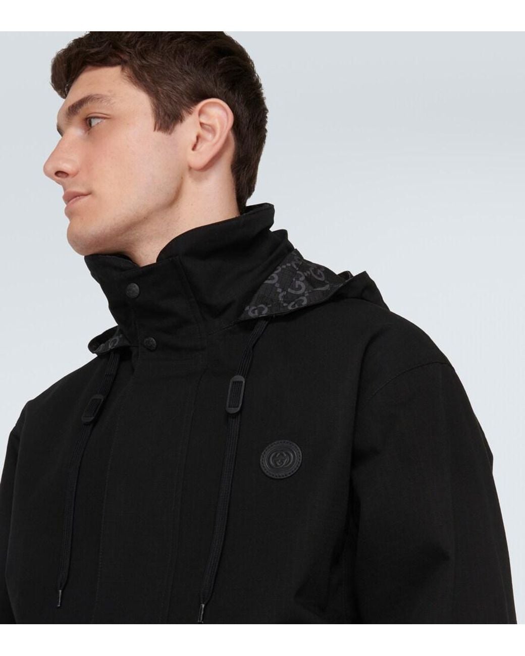 Gucci Black Interlocking Logo Ripstop Jacket for men