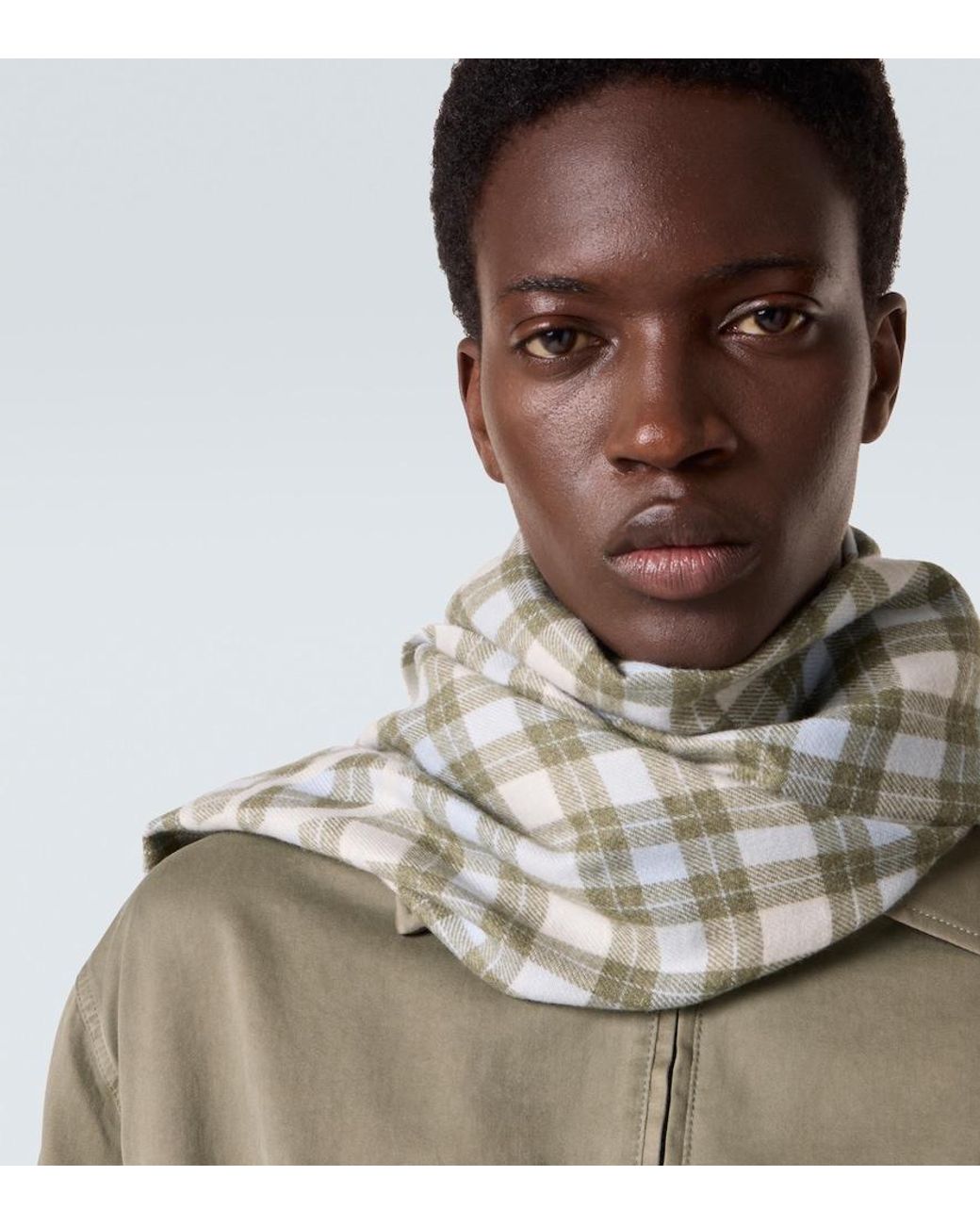 Loewe Metallic Anagram Checked Silk And Cashmere Scarf for men