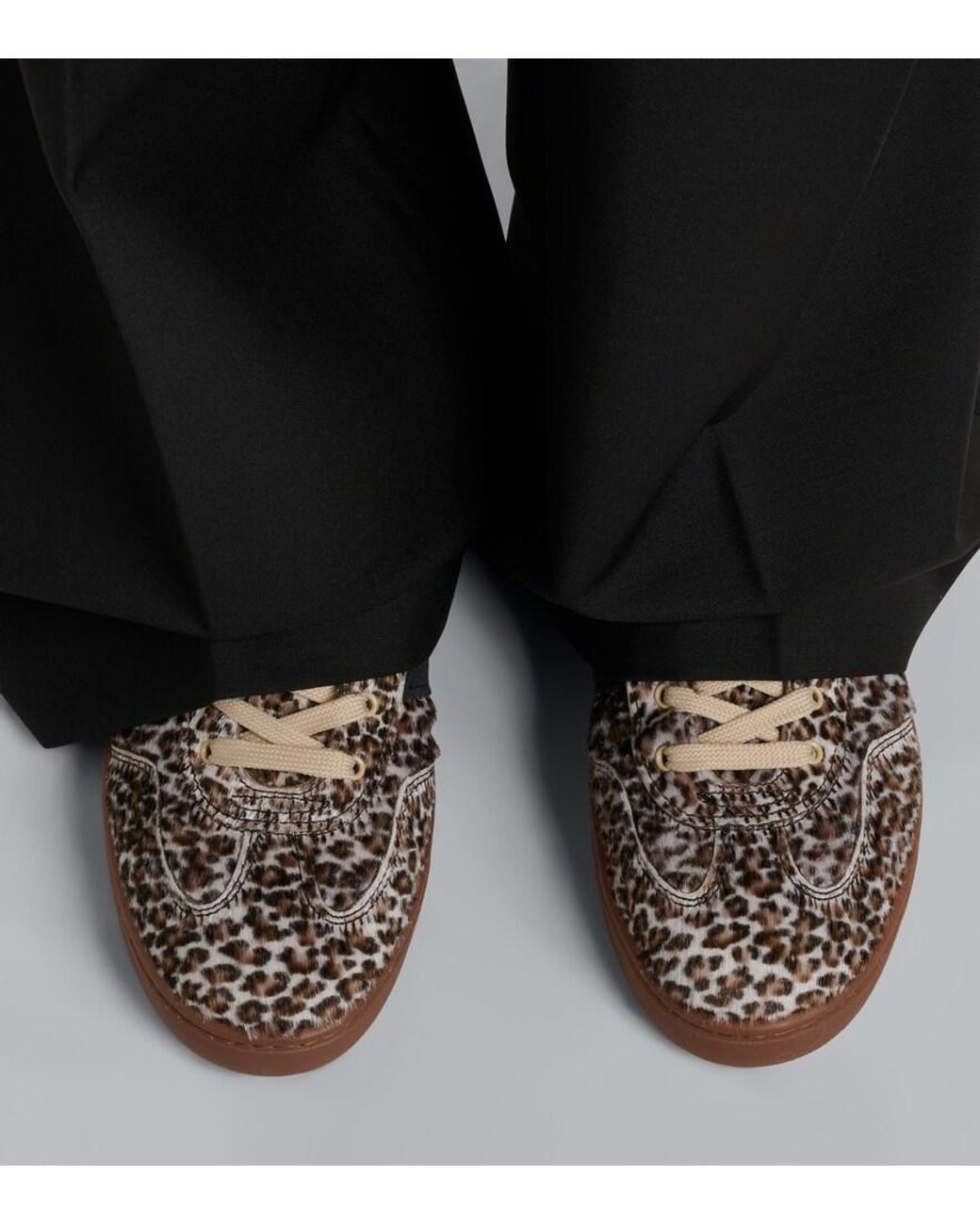 Hogan Brown H647 Printed Calf Hair Sneakers