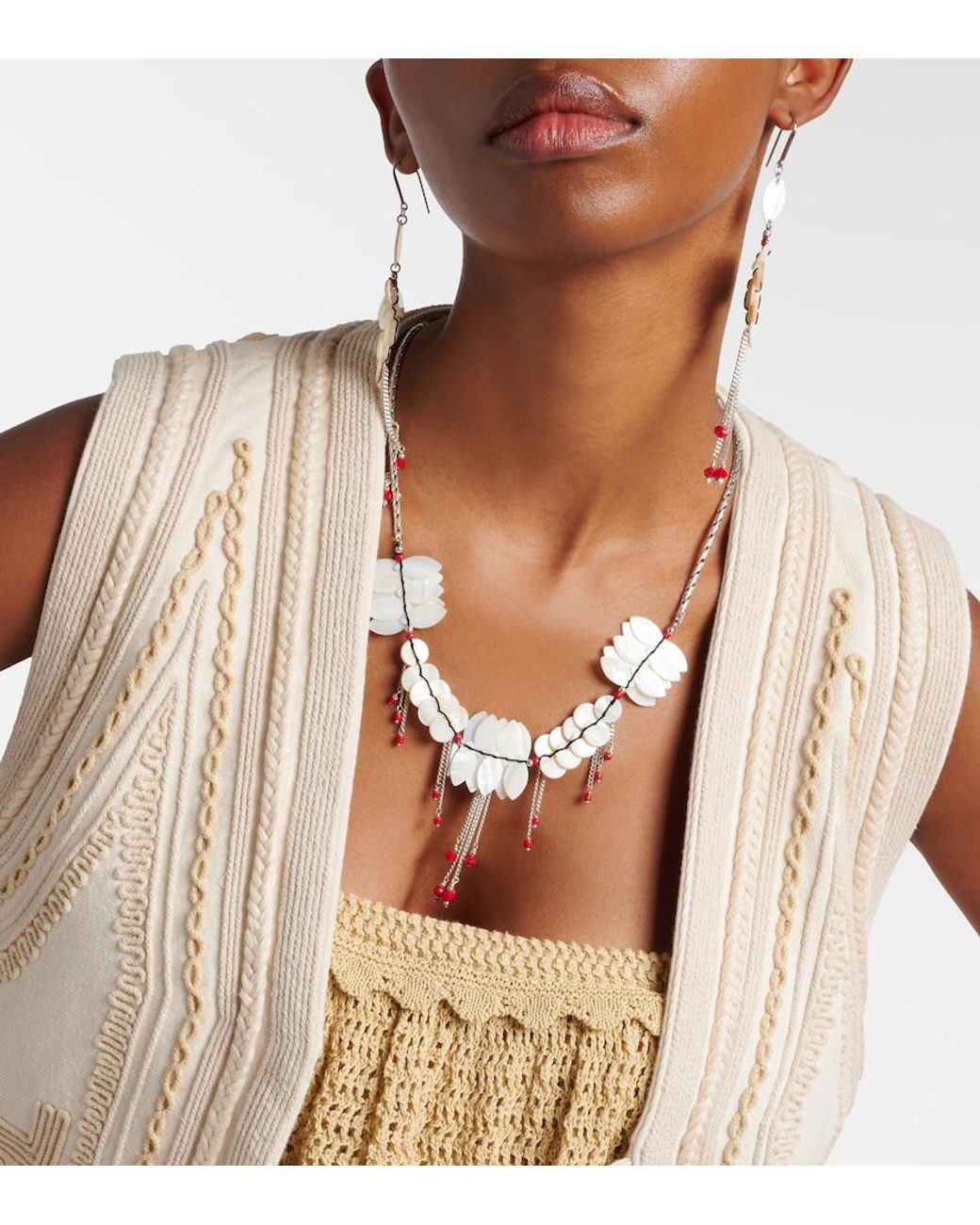 Isabel Marant Metallic Halsey Embellished Necklace