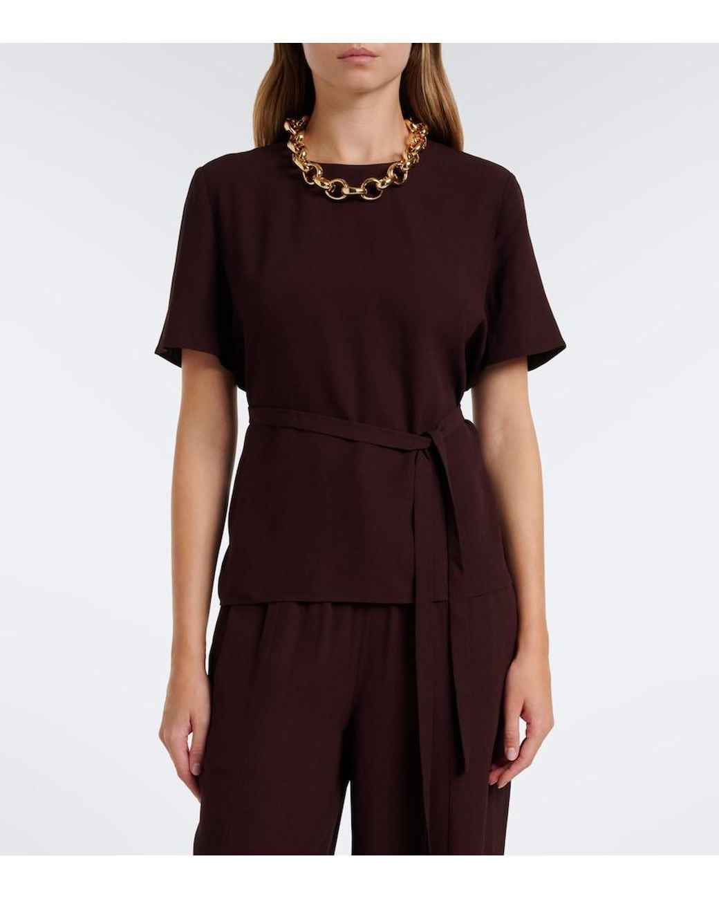 Joseph Red Atheris Crepe Top