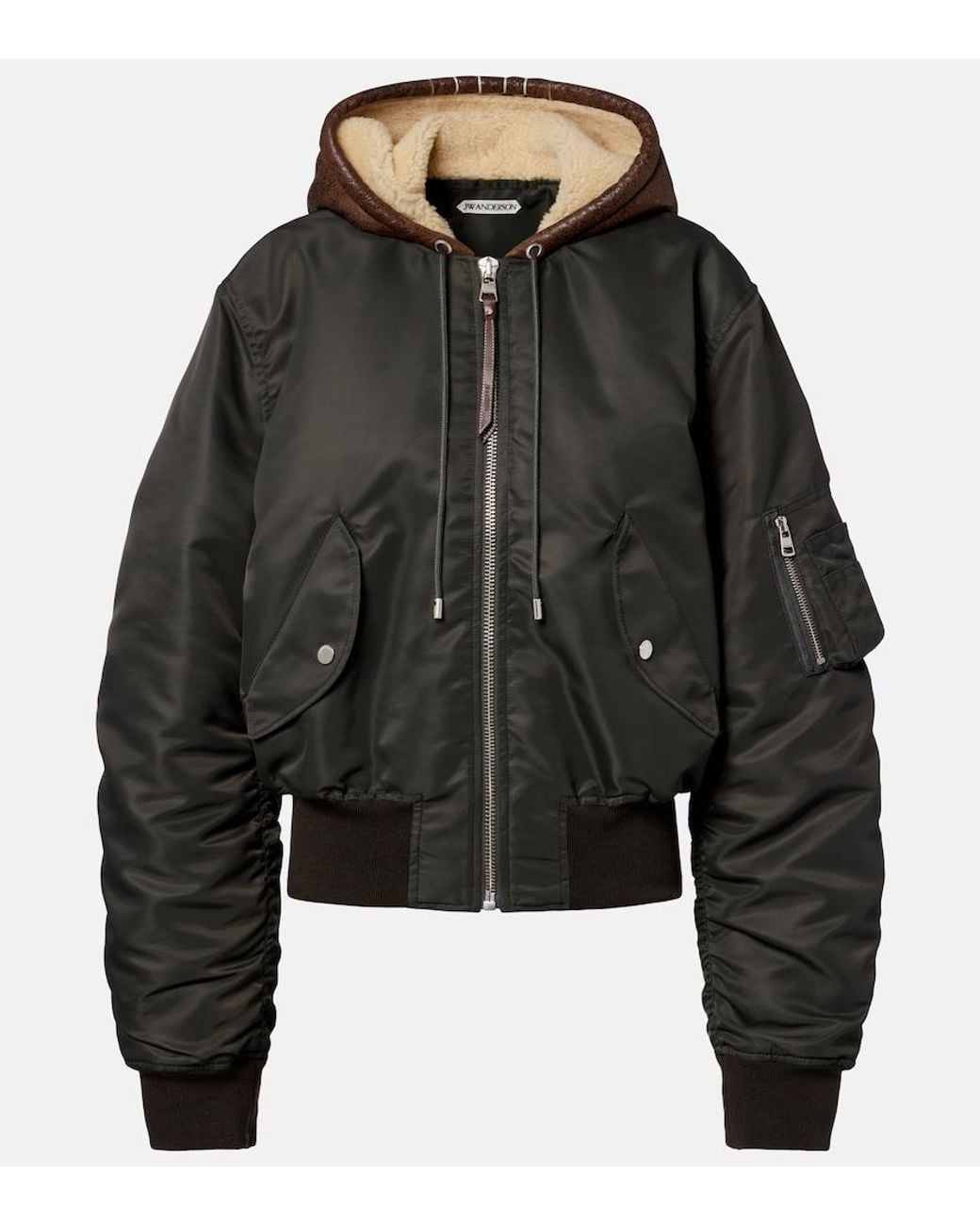 J.W. Anderson Black Shearling-Trimmed Bomber Jacket