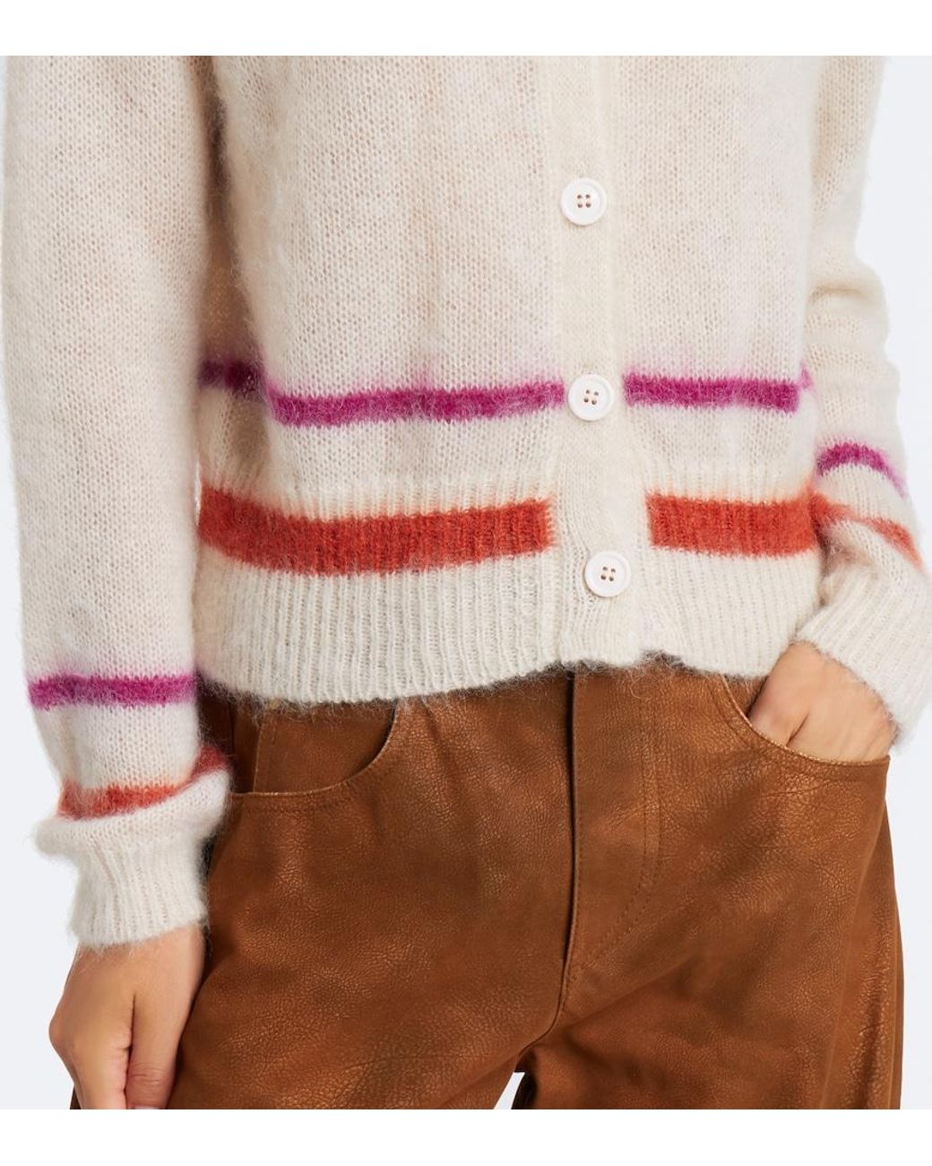 Isabel Marant Pink Molly Mohair And Wool-Blend Cardigan