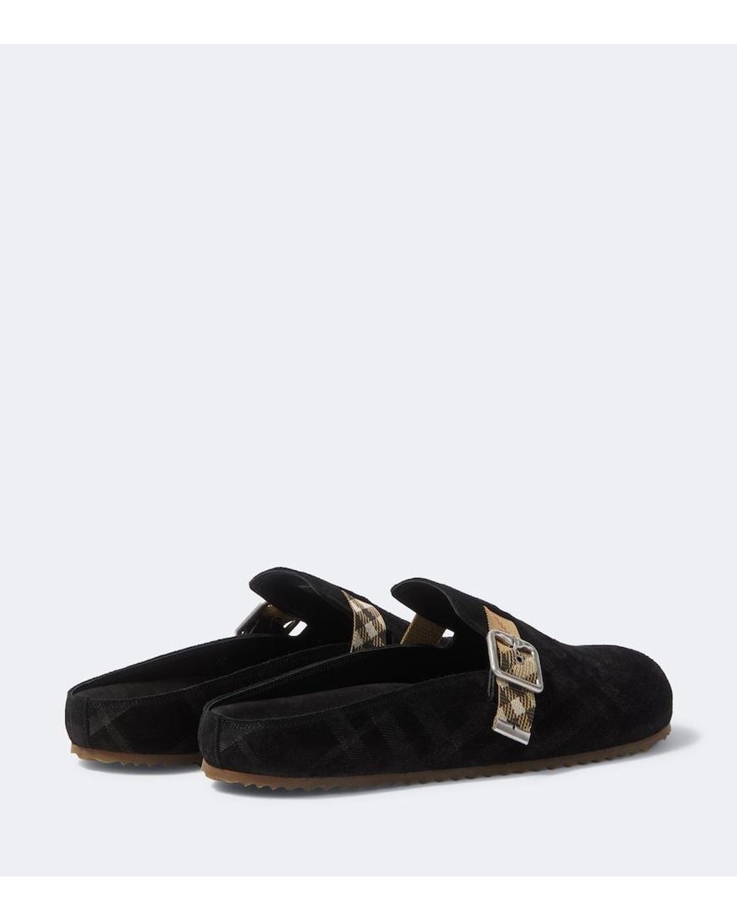 Burberry Black Urchin Suede Clogs for men