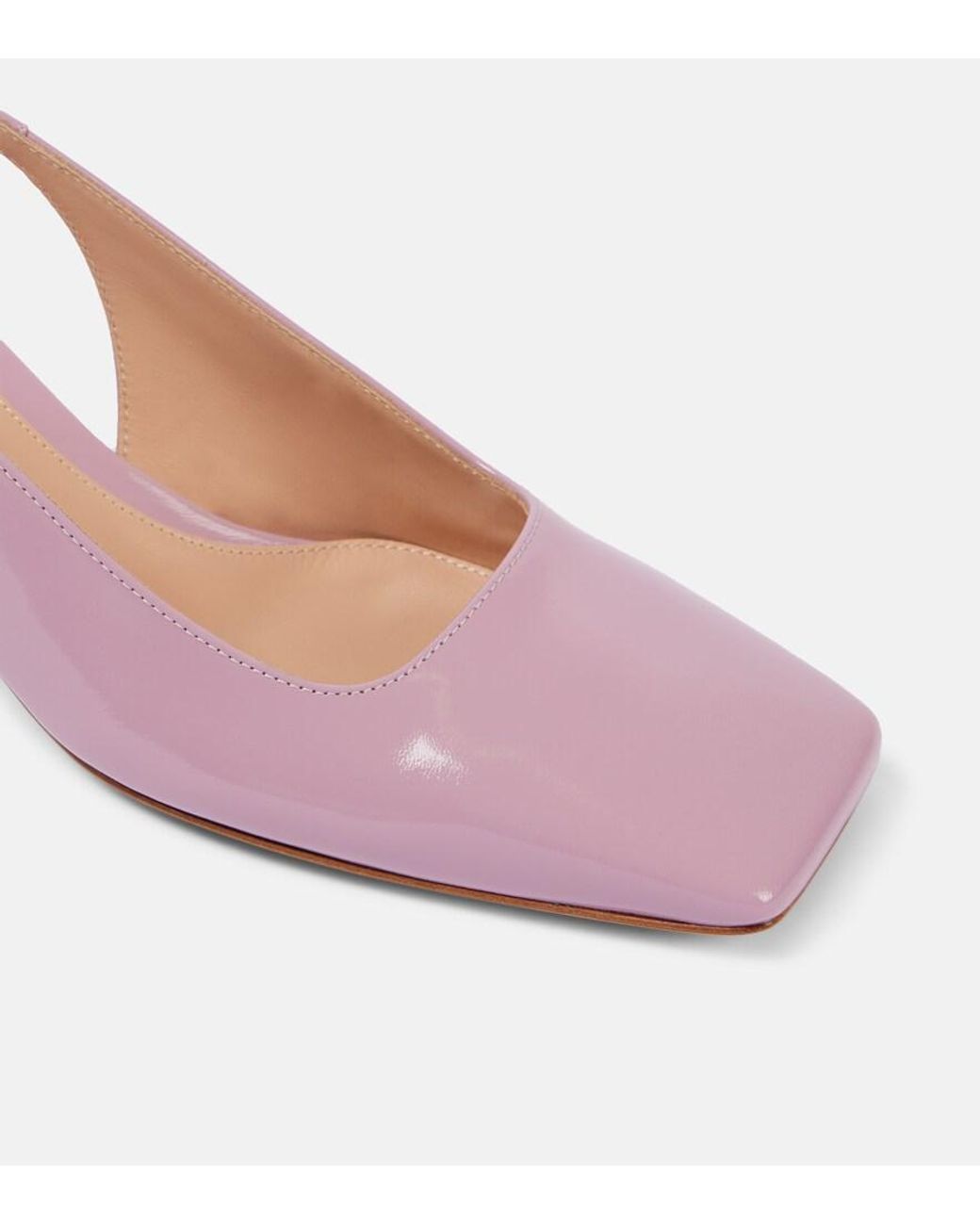 Gianvito Rossi Pink 55 Leather Slingback Pumps