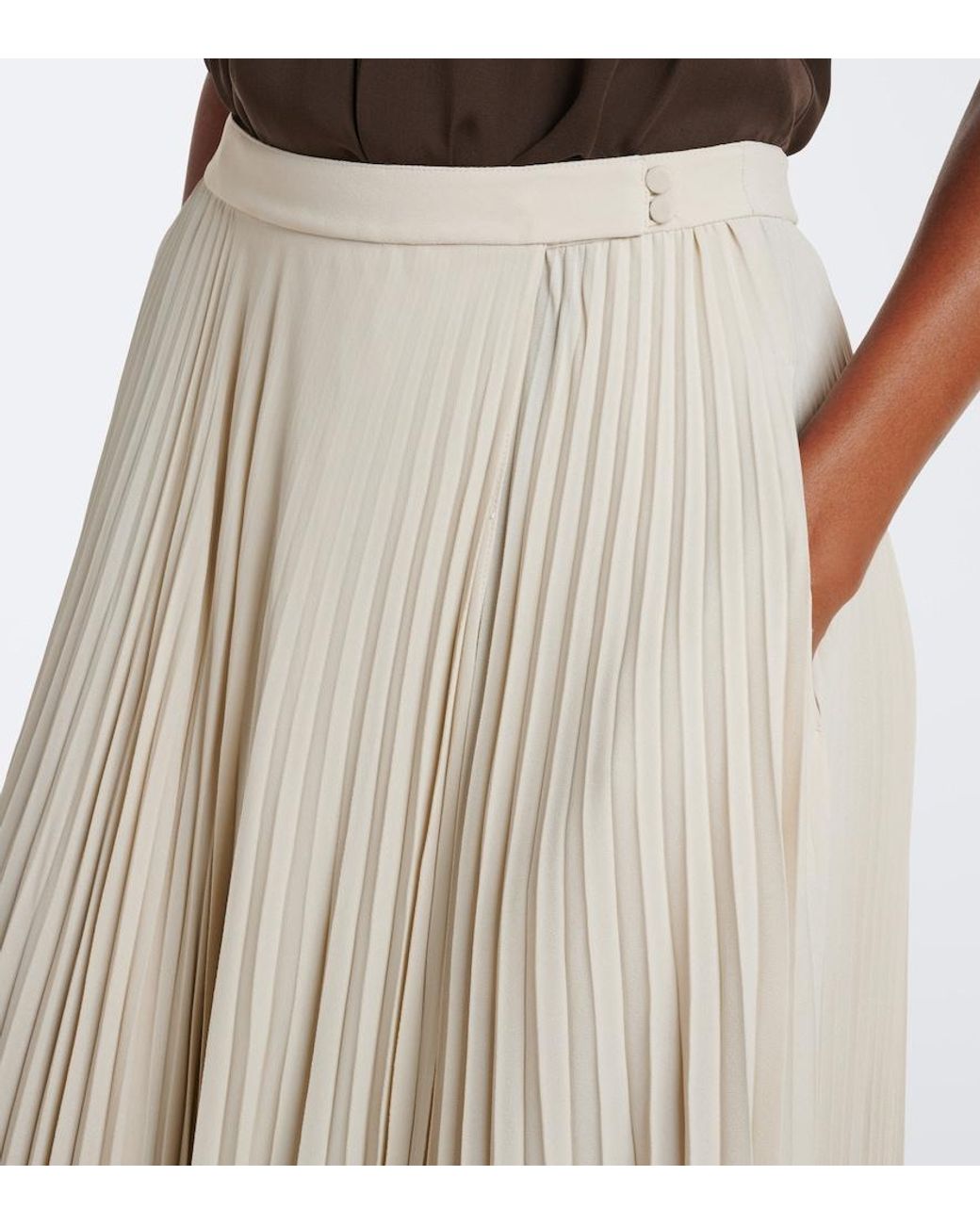 Tom Ford Natural Pleated Maxi Skirt