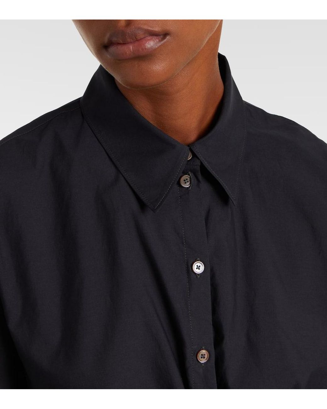 Lemaire Blue Twisted Cotton And Silk Shirt