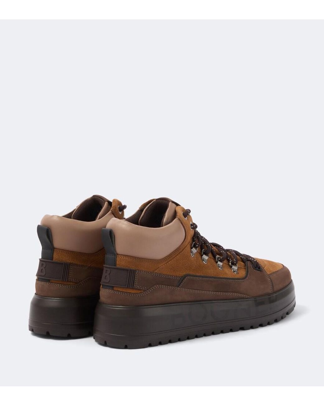 Bogner Brown Antwerp Leather And Suede Lace-Up Boots for men