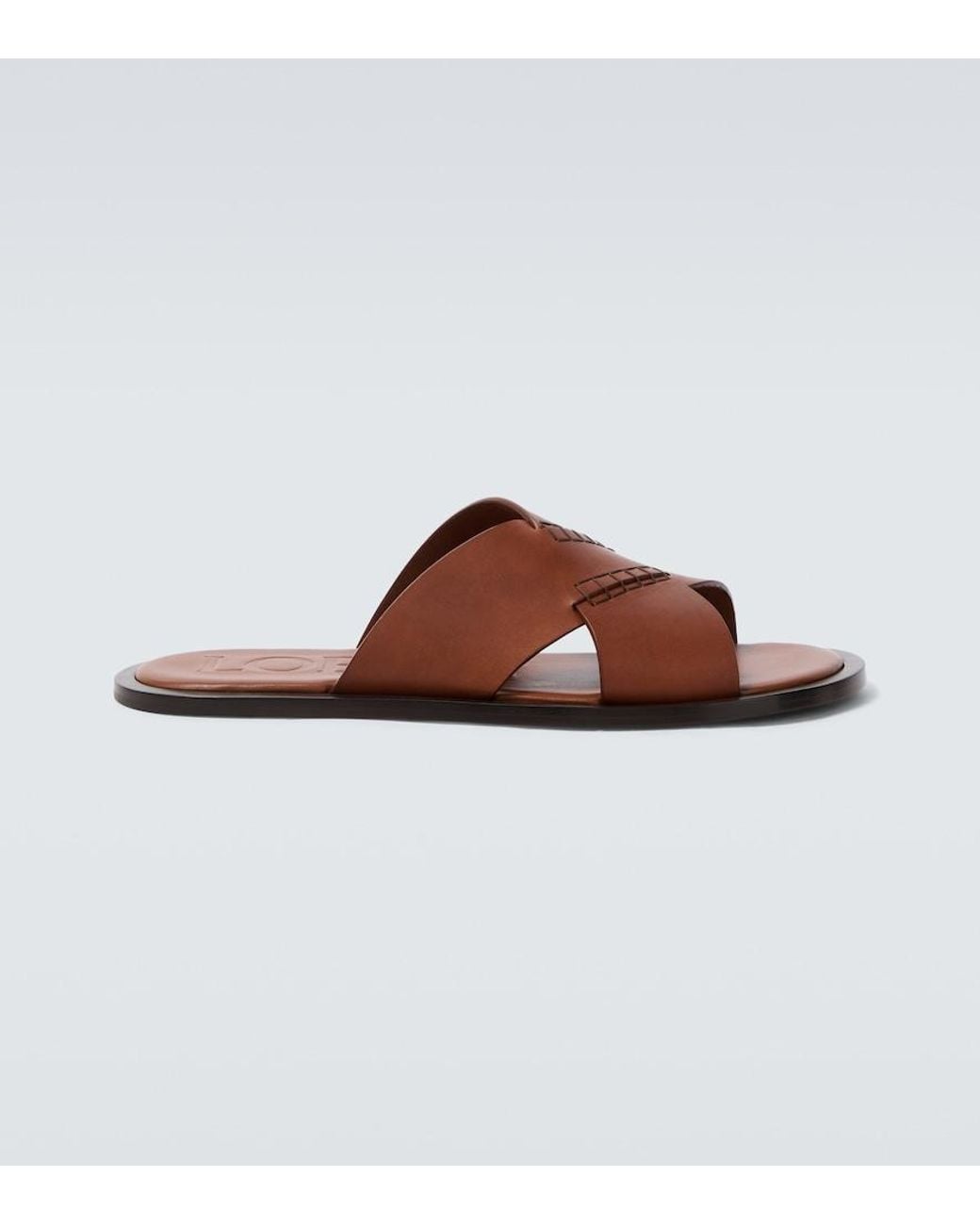 Loewe Brown Paula's Ibiza Flex Leather Sandals for men