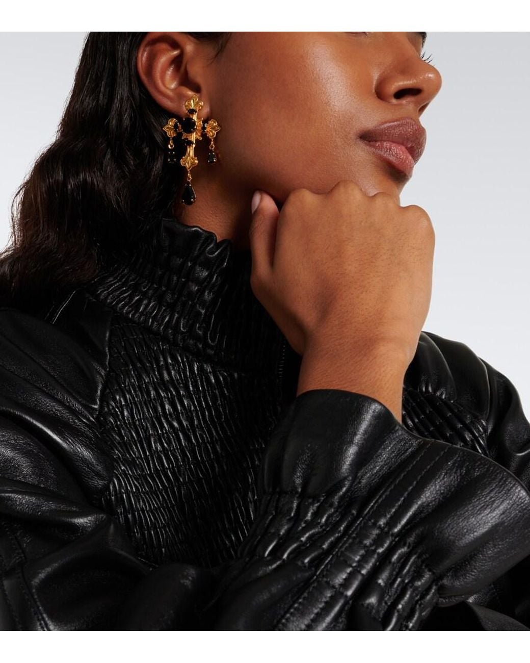 Jennifer Behr White Davina 18Kt-Plated Earrings