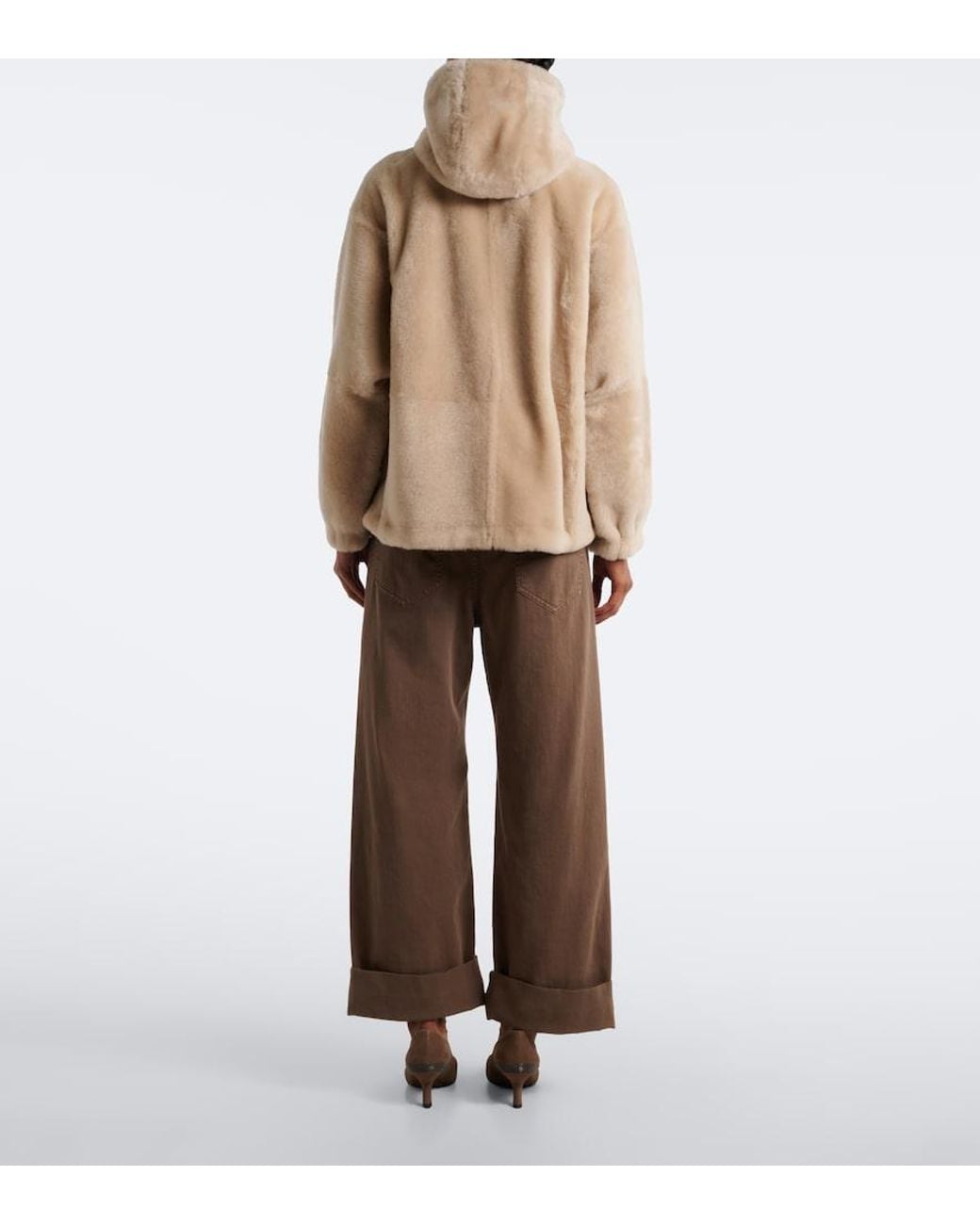 Brunello Cucinelli Brown Monili Wide-Leg Jeans