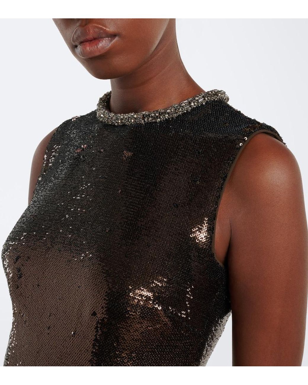 Roland Mouret Black Sequined Embellished Gown