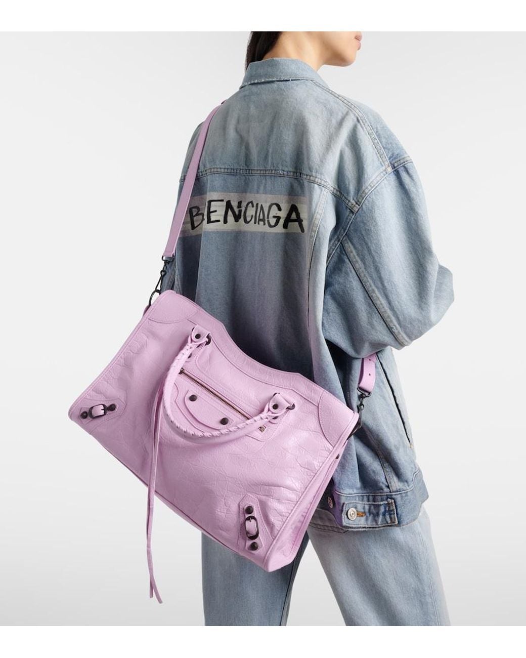 Balenciaga Pink Le City Medium Leather Tote Bag