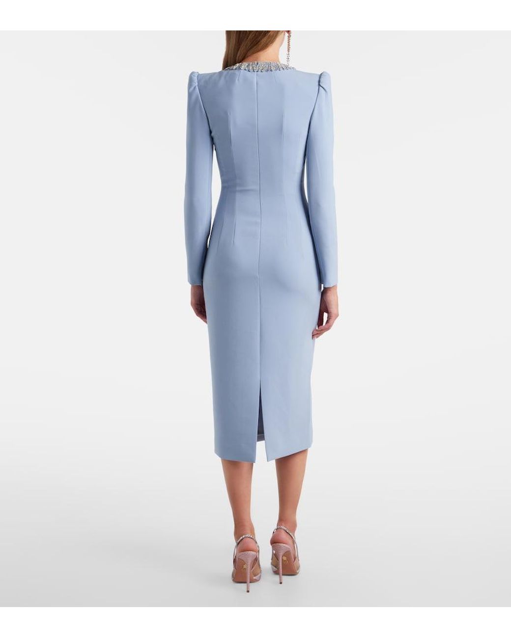 Jenny Packham Blue Cora Embellished Midi Dress