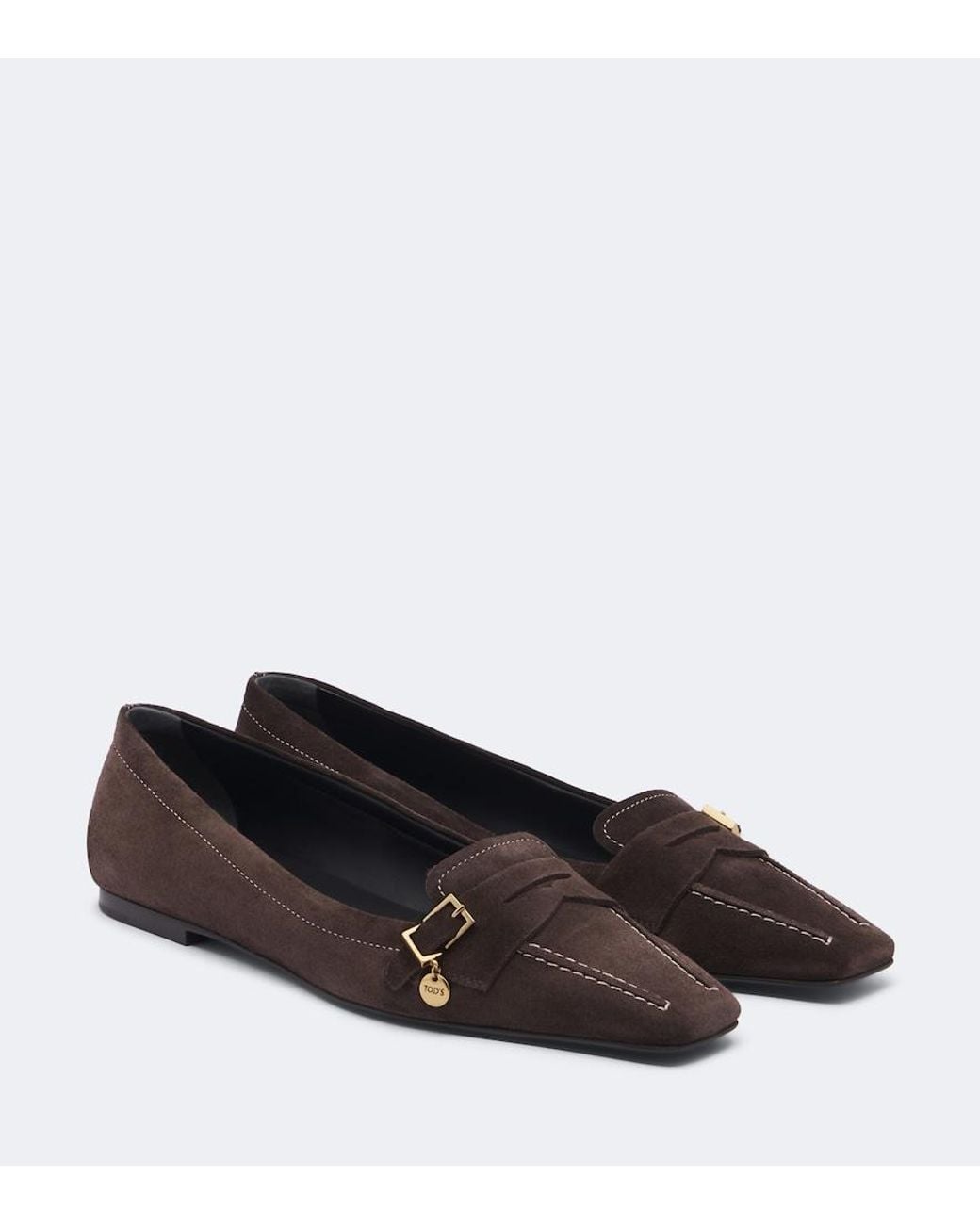 Tod's Brown Suede Ballet Flats