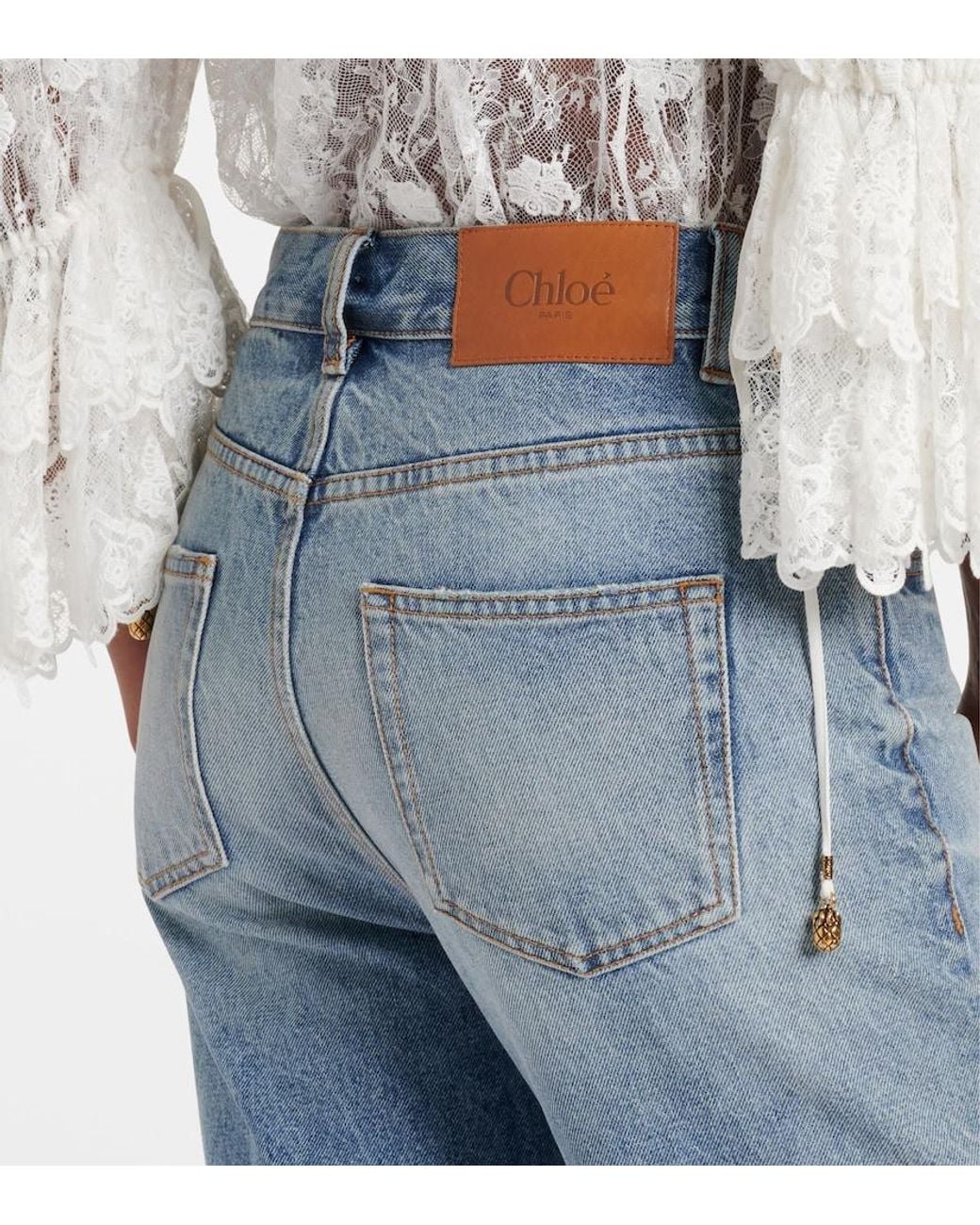 Jeans Flared Patchwork di Chloé in Blue