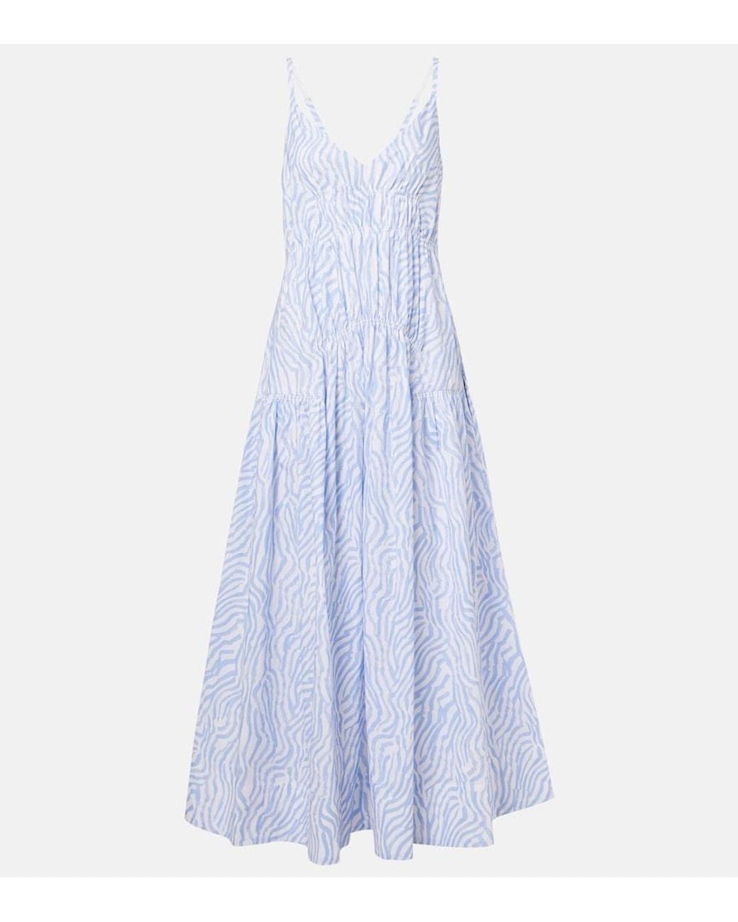 Proenza Schouler Blue Label Michelyn Printed Cotton-Blend Maxi Dress