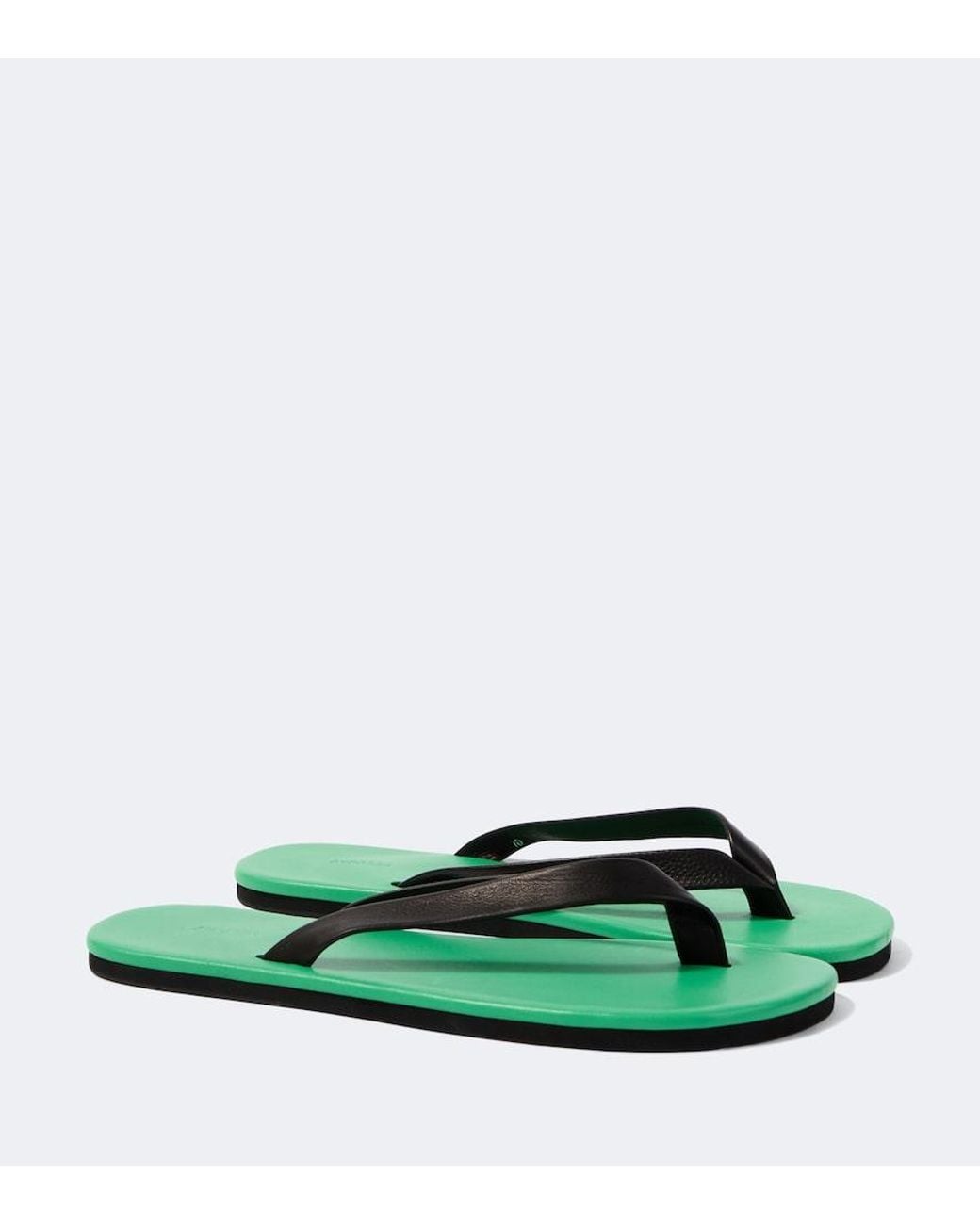 Auralee Green Leather Thong Sandals for men