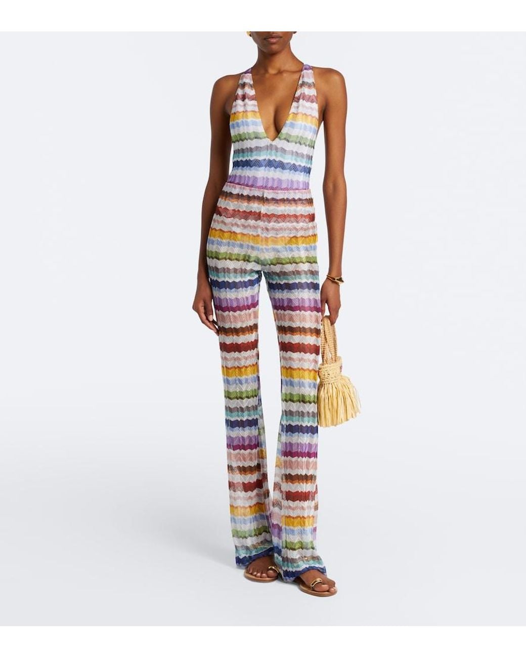 Missoni Blue Zigzag Flared Pants