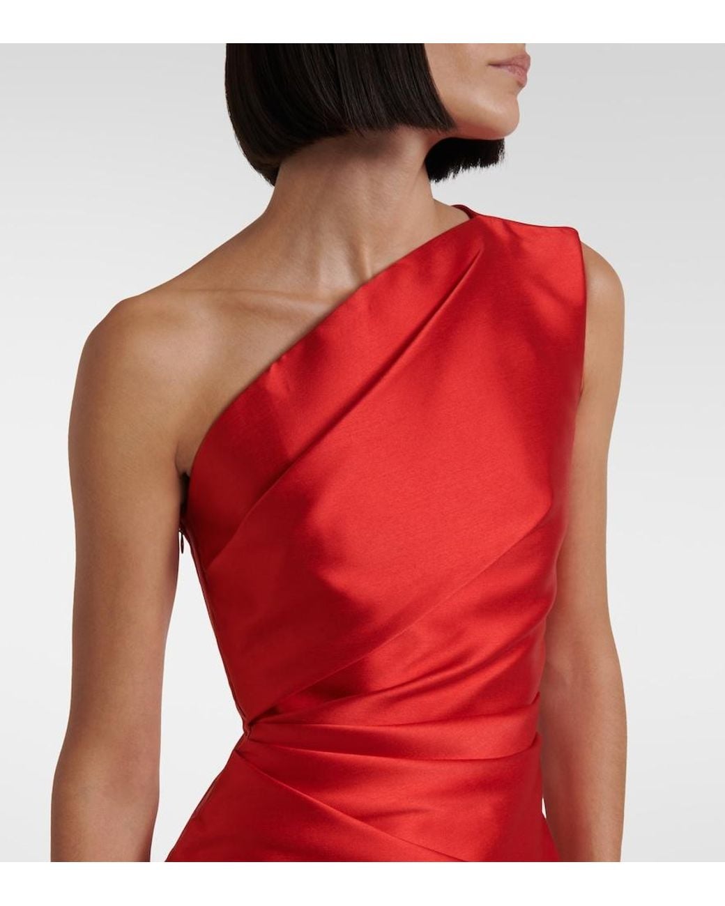 Solace London Red Nori Satin Twill Minidress