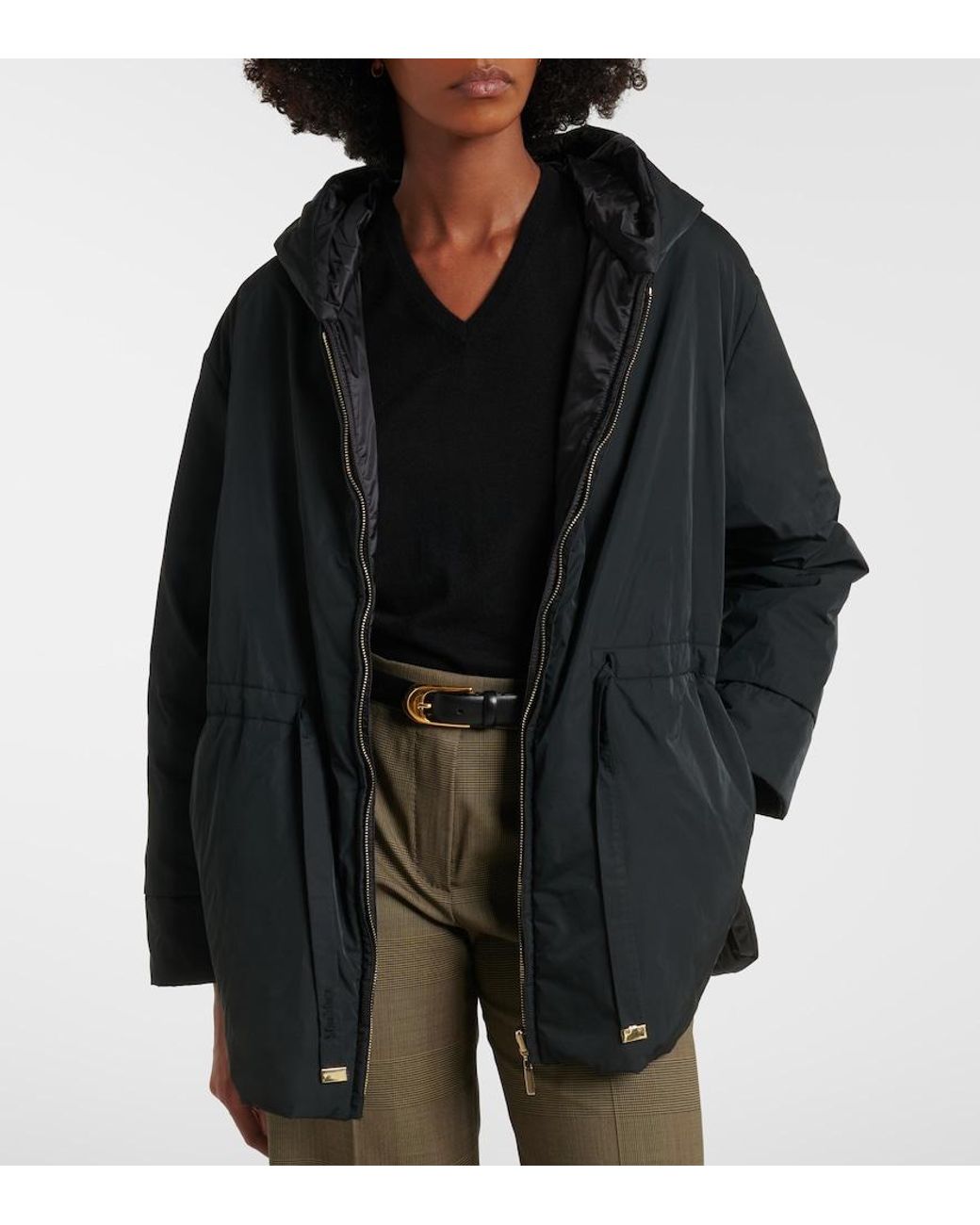 Max Mara Black The Cube Hooded Jacket