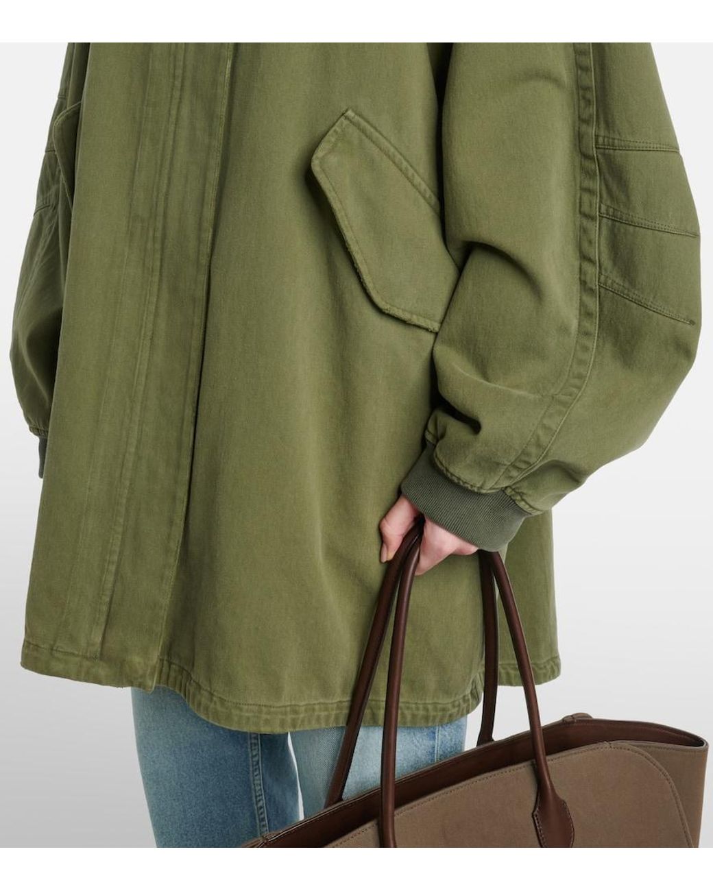 ブルゾン 25ss THE ROW Kemet cotton parka 956W3954KKG Kemeta Coat Green in Cotton – The Row