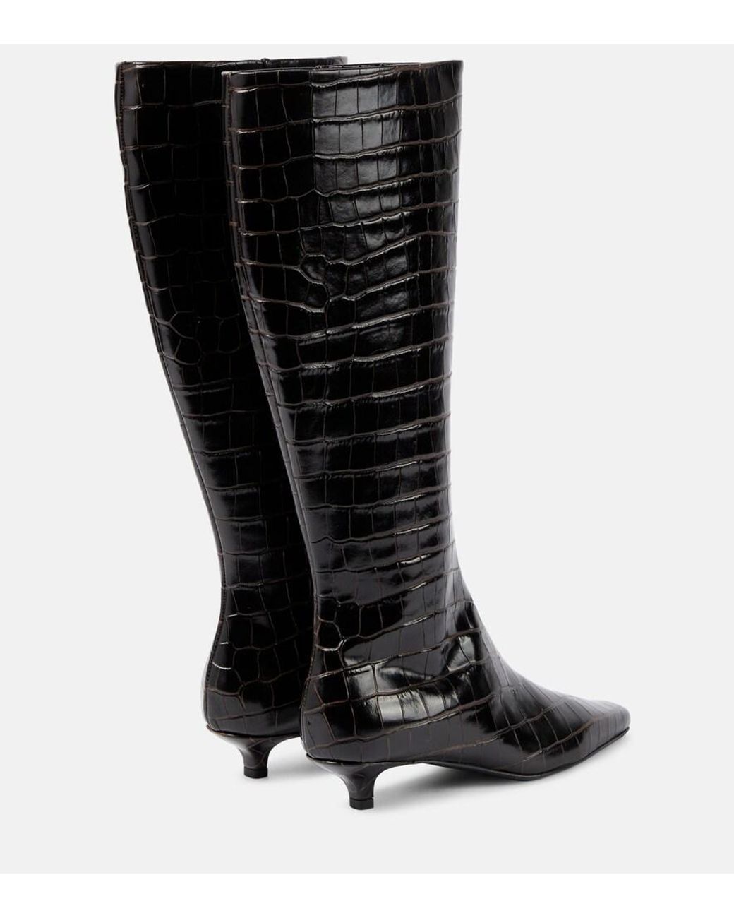 Totême  Black Leather Knee-High Boots